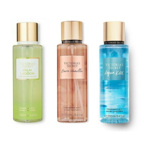 VICTORIA'S SECRET Palm Lagoon-Bare Vanilla-Aqua Kiss Vücut Spreyi
